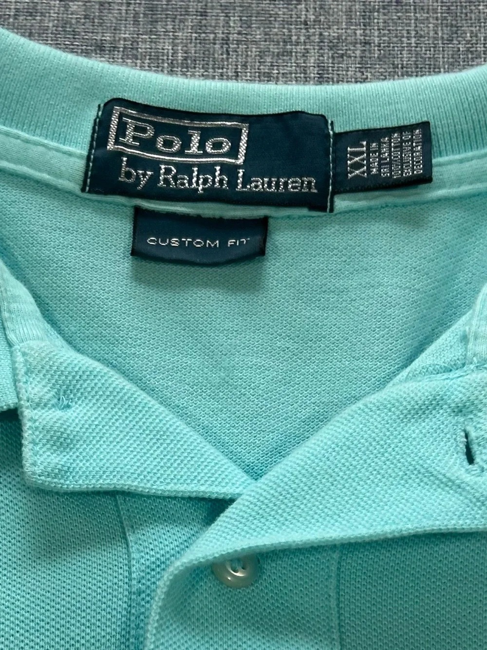 Ralph Lauren Blue Polo with Orange Pony Logo XXL Men’s Shirt Custom Fit